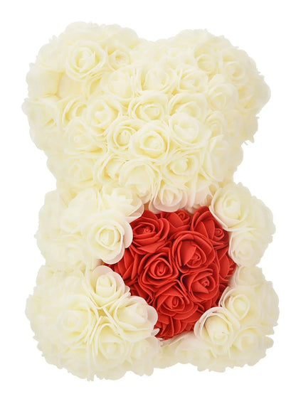 Rose Teddy Bear with LED Lights Artificial Flower Gift