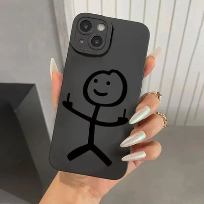 Cartoon Matchman Matte Silicone iPhone Case – iPhone 11 to 17 Series