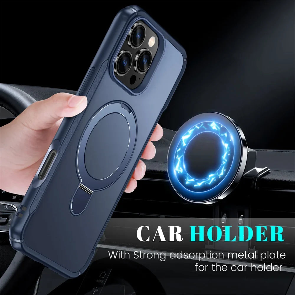 MagSafe iPhone Case with Magnetic Ring Stand & Kickstand