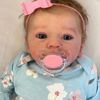 Reborn Baby Doll Felicia – 18in Newborn with Open Blue Eyes & Hand-Rooted Hair