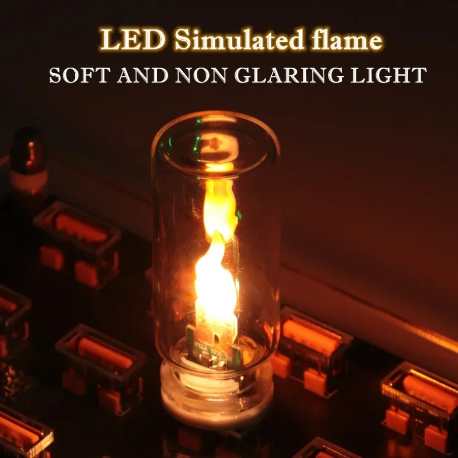 USB Flame Flickering LED Candle Night Light – Glass