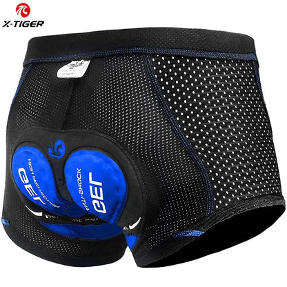 X-Tiger Men's 5D Gel Pad Cycling Underwear Shorts – MTB Road Bike