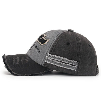 Embroidered Vintage Baseball Cap – Distressed Streetwear Hat