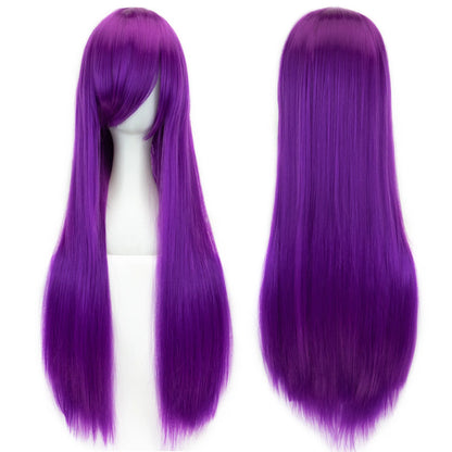 32 Inch Long Straight Synthetic Wig – Cosplay & Party, 36 Colors