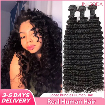 Loose Deep Wave Human Hair Bundles – Brazilian Remy Hair