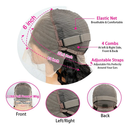 HD Lace Front Wig Chocolate Brown Body Wave – 13x4 & 13x6, 180%/200% Density, 18–46 Inch