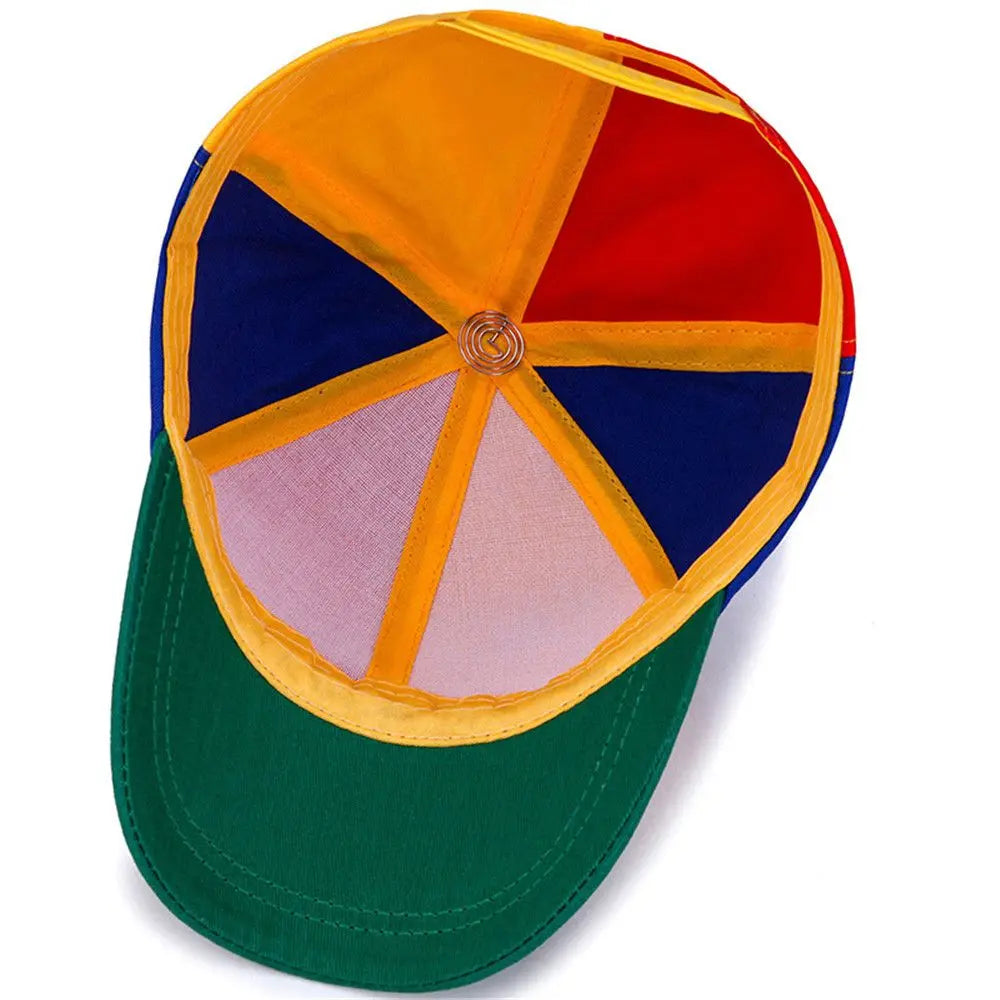 Propeller Baseball Cap – Funny Colorblock Snapback Hat with Helicopter Spinner