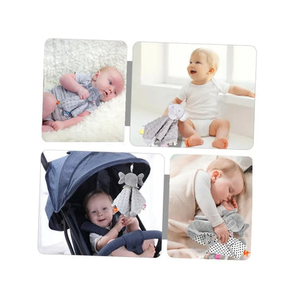 Elephant Baby Security Blanket with Teether & Sensory Tags