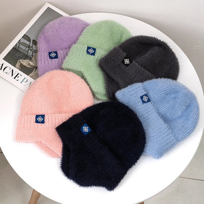 Faux Fur Earflap Beanie Hat – Soft Knit Winter Hat for Women