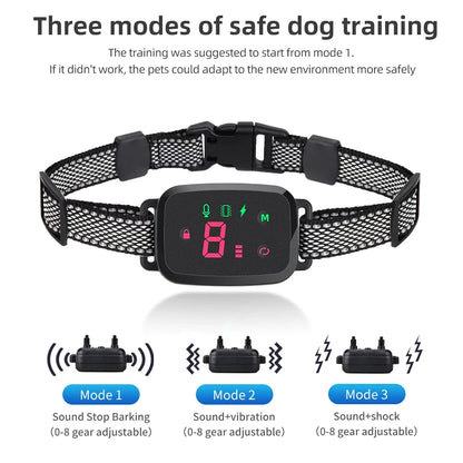 Anti-Bark Dog Collar – Smart Automatic Bark Stopper with HD Display