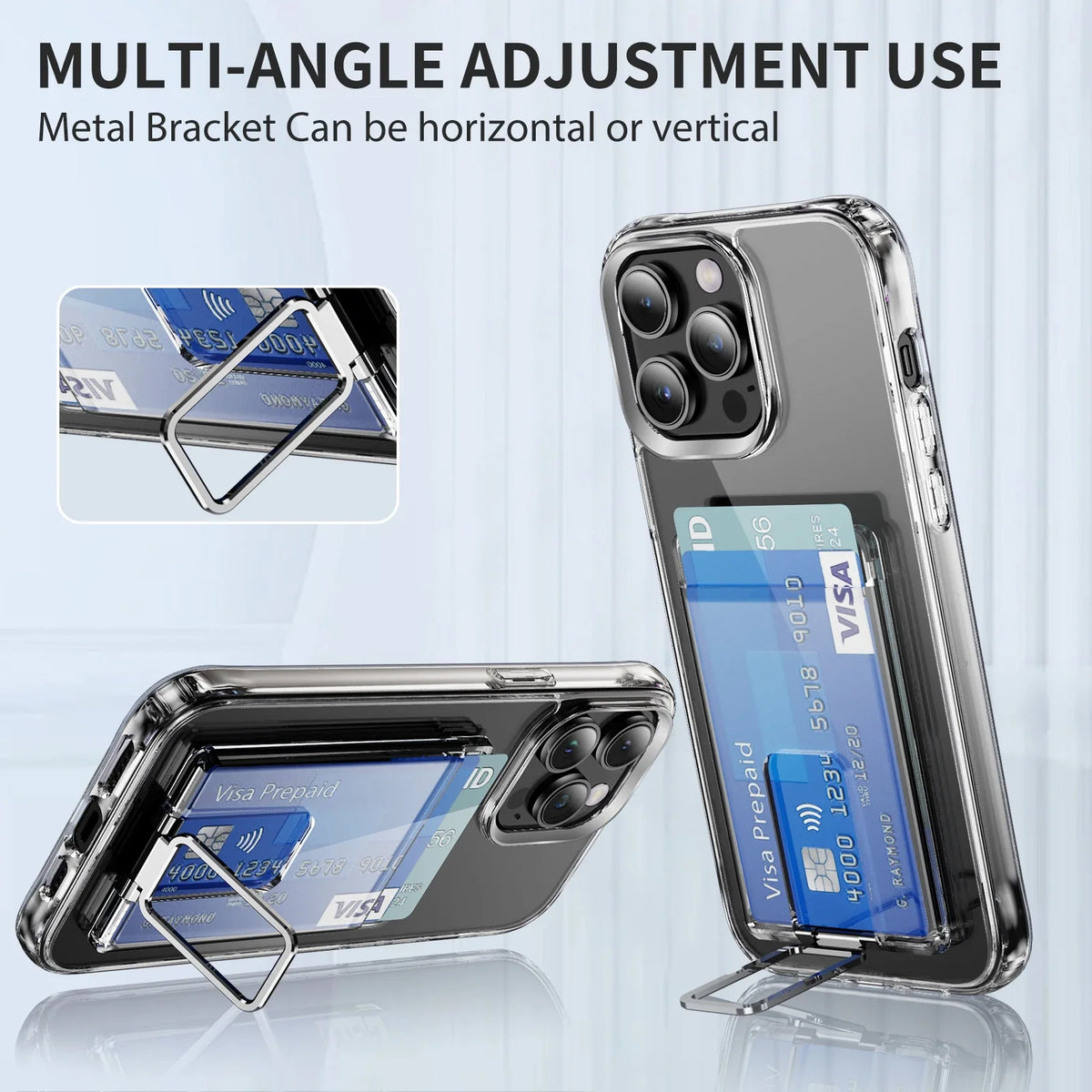 MagSafe Card Wallet with Stand – Magnetic iPhone Wallet Holder, Clear Transparent