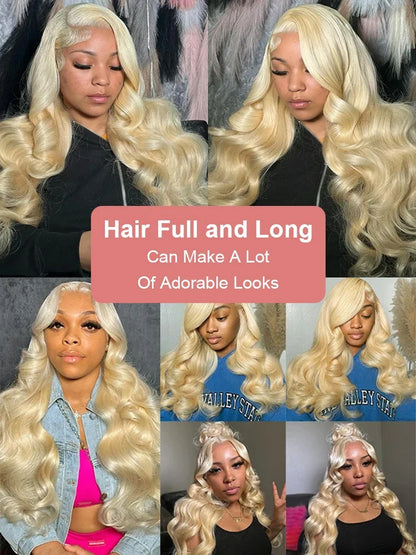 613 Honey Blonde Body Wave Lace Front Wig – 13x6 HD Lace Human Hair