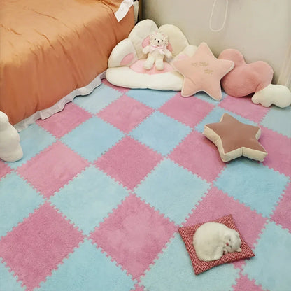Soft Plush Interlocking Foam Puzzle Mat Tiles for Kids & Home