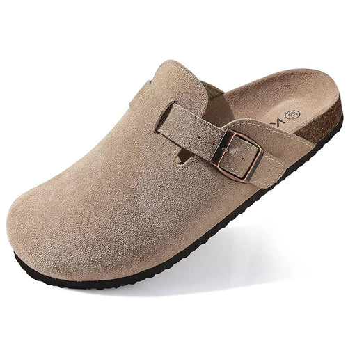 Suede Mule Clogs – Women's Cork Arch Support Outdoor Slippers