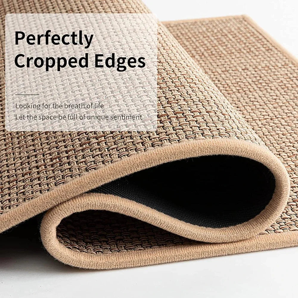 Kitchen Rug Runner – Washable Non-Slip Faux Sisal Mat