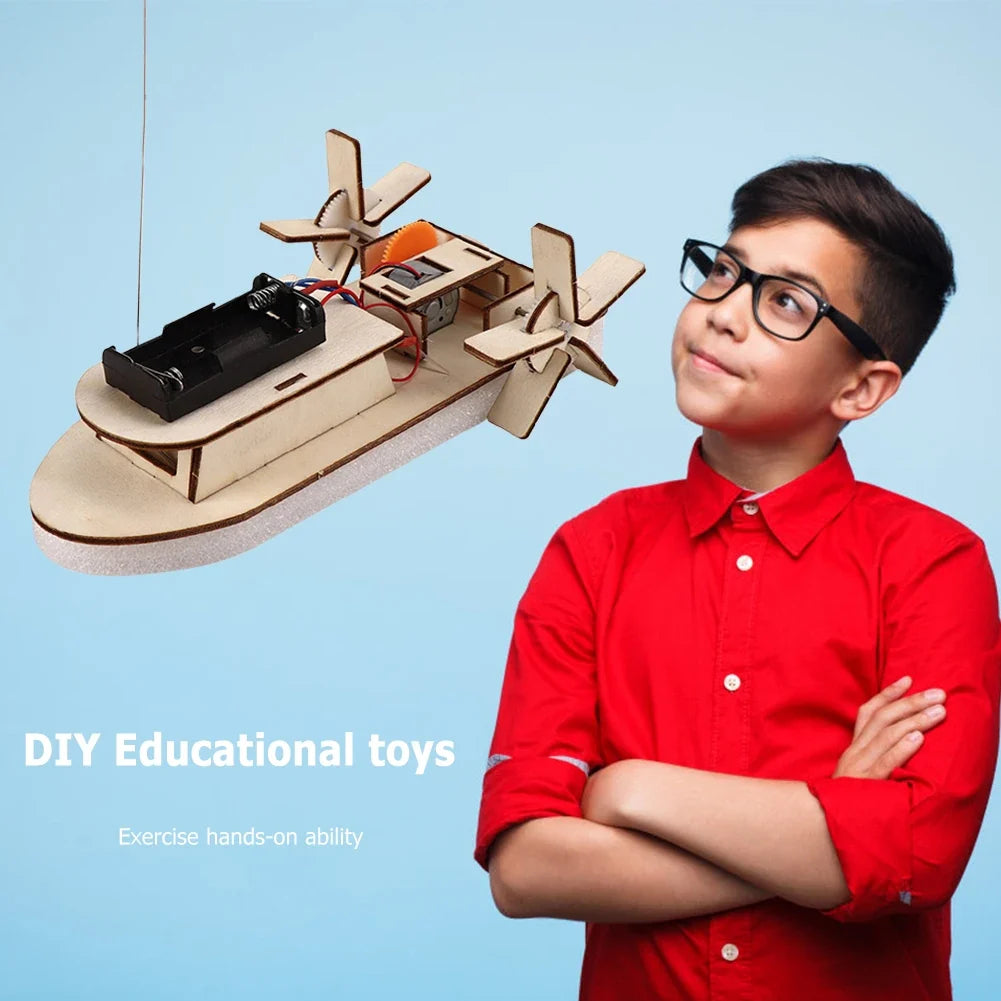 DIY STEM Wood Model Kit for Kids – 3D Assembly Science Toy (Car, Boat, Plane & More)