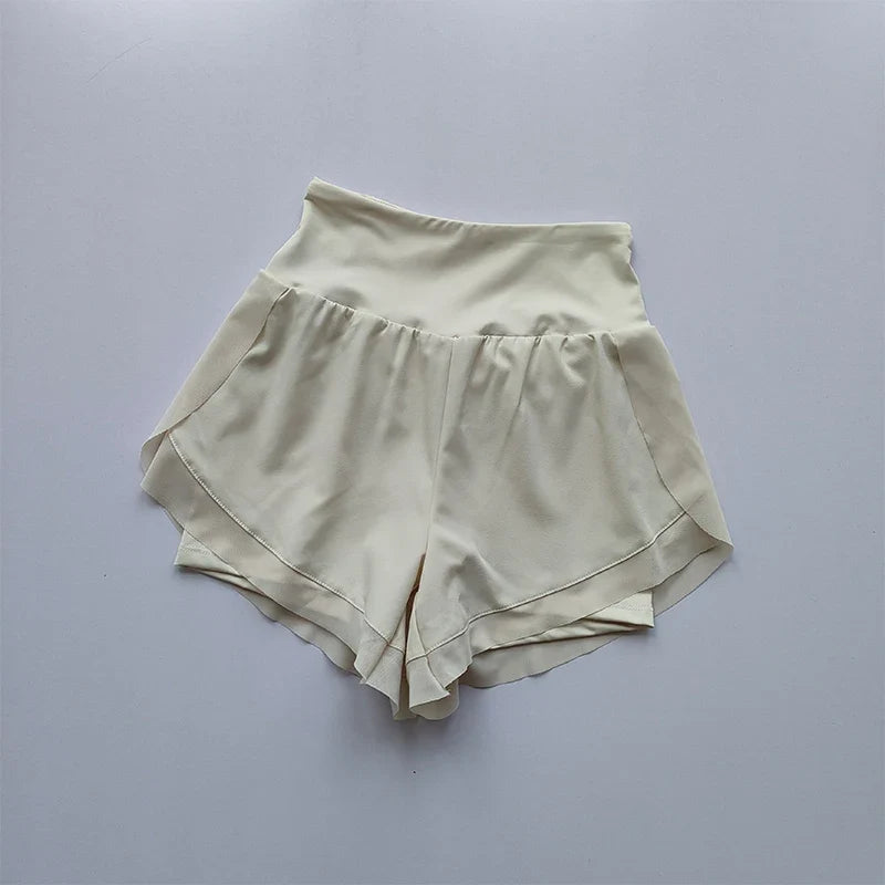 Women's High-Waist Sports Shorts – Double Layer Quick-Dry