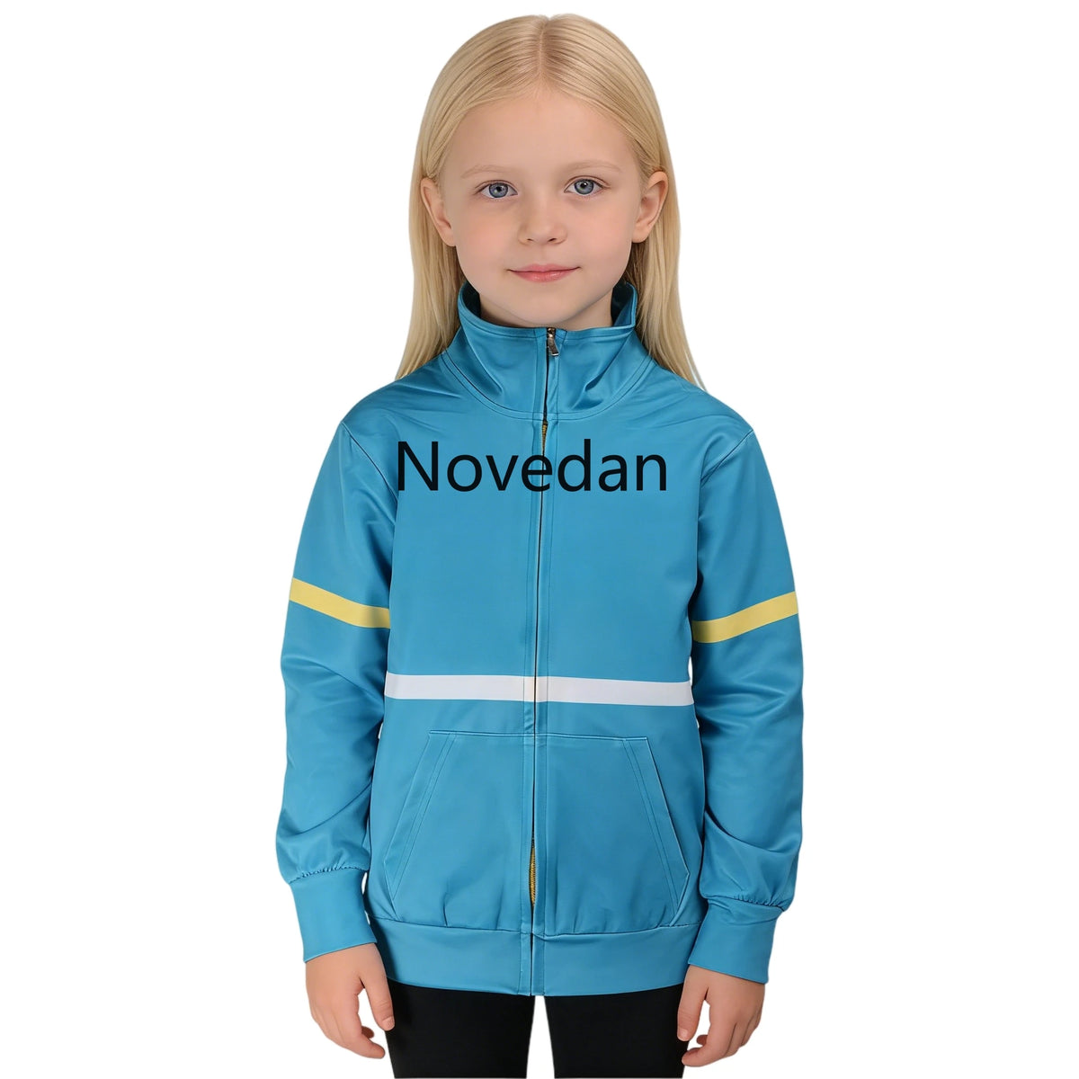Max Mayfield Inspired Blue Zip-Up Hoodie Costume for Kids Halloween Cosplay Outfit