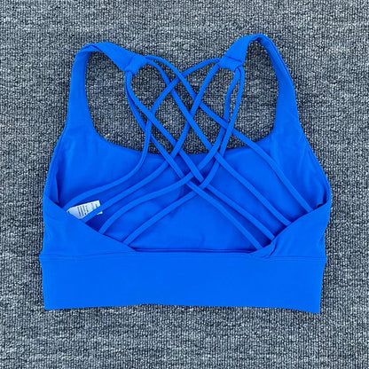 Women's Push-Up Sports Bra – Cross Back Shockproof Gym & Yoga Bra