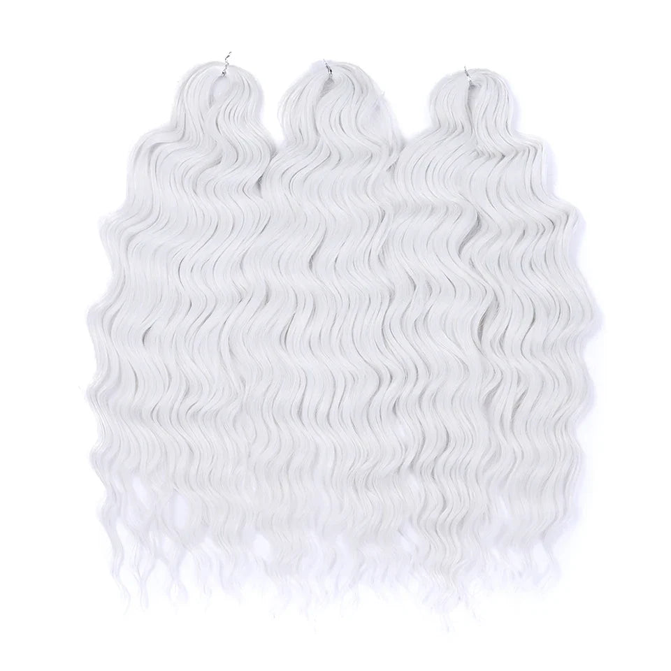 24 Inch Water Wave Crochet Braiding Hair Extensions – Synthetic Ombre
