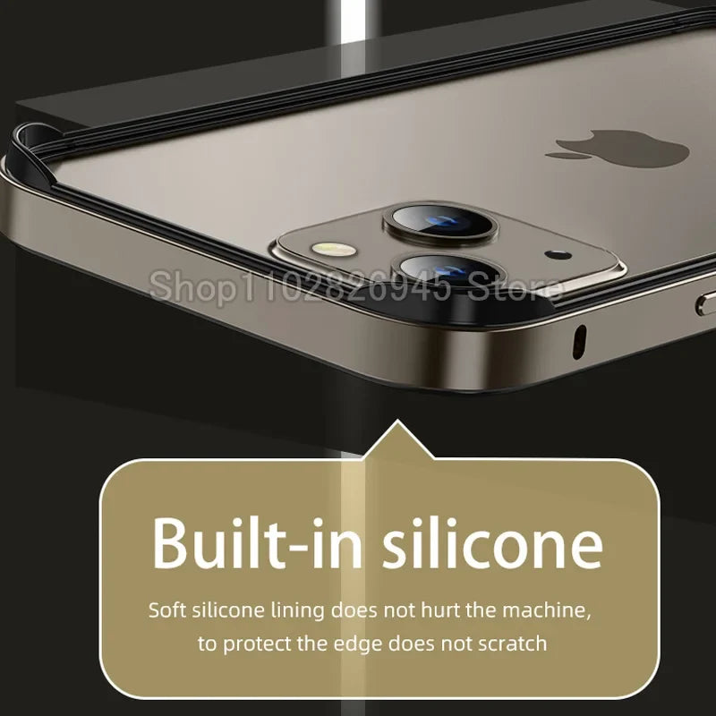 Metal Bumper Case for iPhone 12–18 / 17 / 16 / 15 / 14 – Aluminum & Silicone