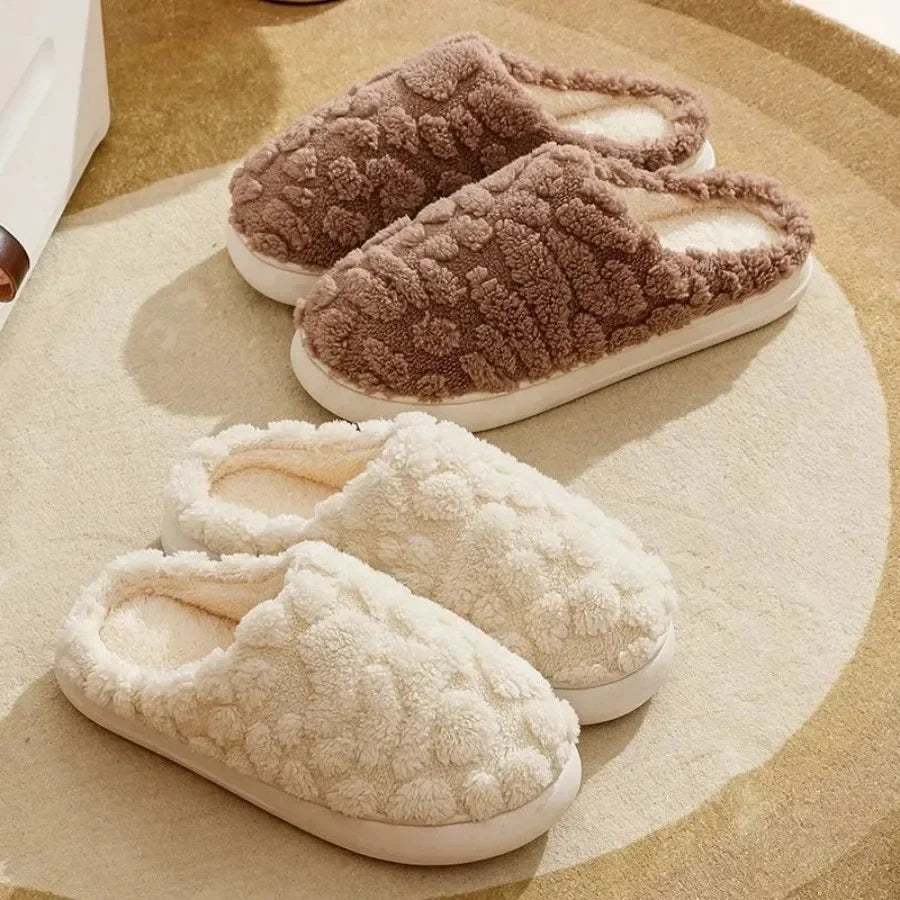 Fluffy Plush Slippers Non-Slip House Shoes for Men and Women