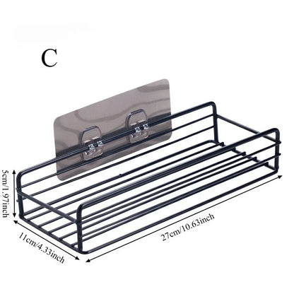 Punch-Free Wall-Mounted Storage Rack – Kitchen & Bathroom Organizer
