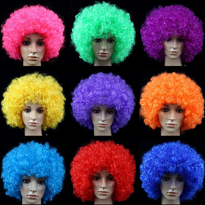 Colorful Afro Curly Cosplay Wig – Short Synthetic Party Wig