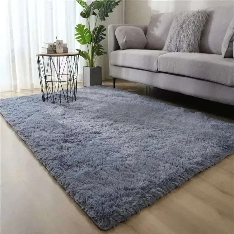 Gradient Shag Rug – Soft Non-Slip Machine Washable Carpet for Bedroom & Living Room