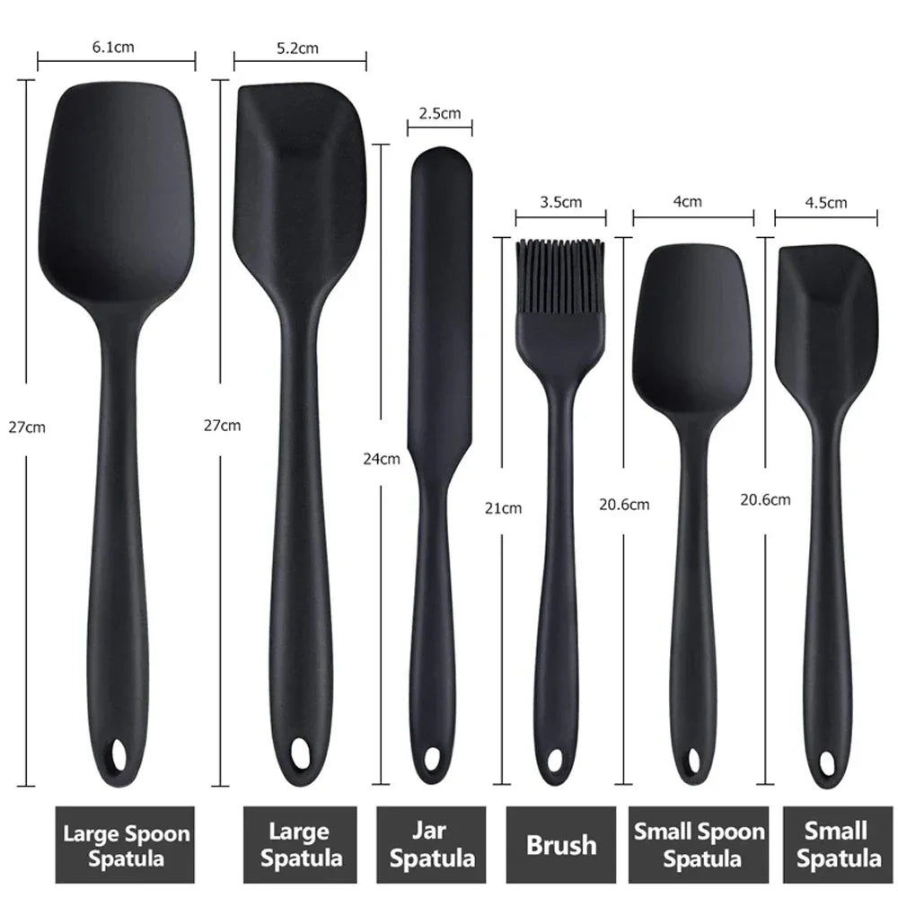 Silicone Spatula Set – 6-Piece Food-Grade Heat-Resistant Kitchen Tools