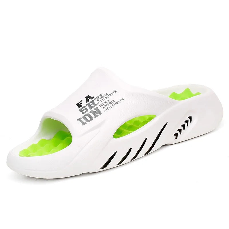 Men's Massage Slide Sandals – Soft Sole Indoor Outdoor Beach Slippers
