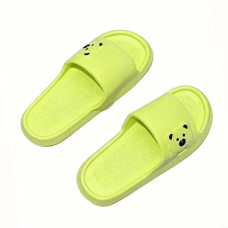 Cartoon Bear Indoor Slippers Women Soft EVA Home Slides