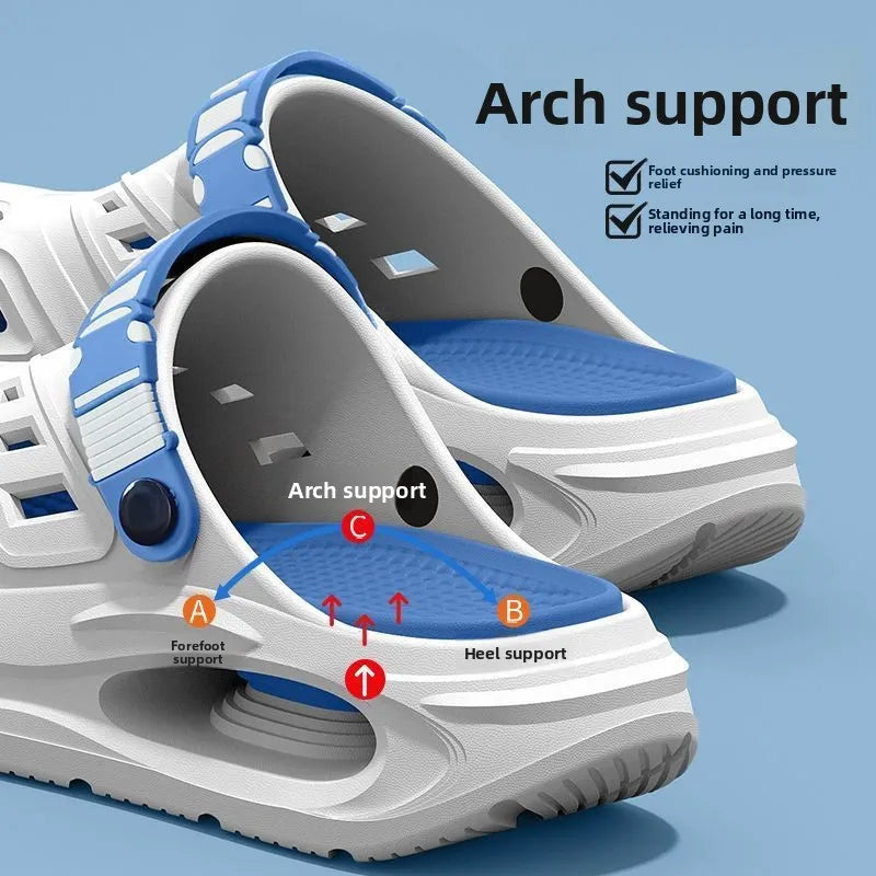 Men's Platform Clog Sandals Arch Support Non-Slip Thick Sole