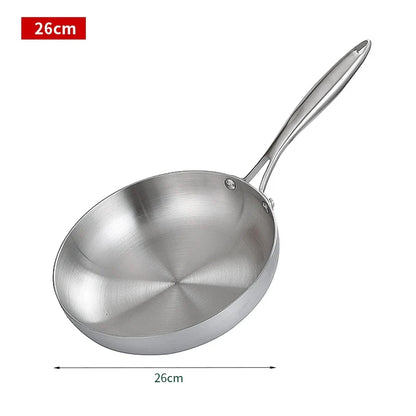 304 Stainless Steel Uncoated Frying Pan – Healthy Cookware for Gas & Induction