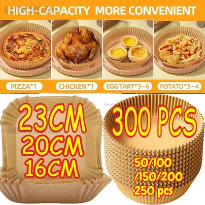 Air Fryer Disposable Parchment Paper Liners – Non-Stick Baking Mats