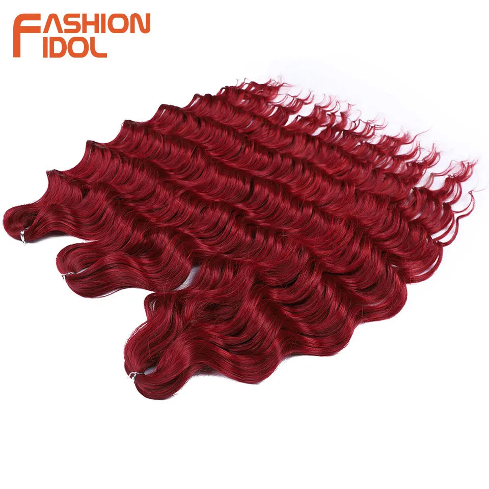 24 Inch Water Wave Crochet Braiding Hair Extensions – Synthetic Ombre