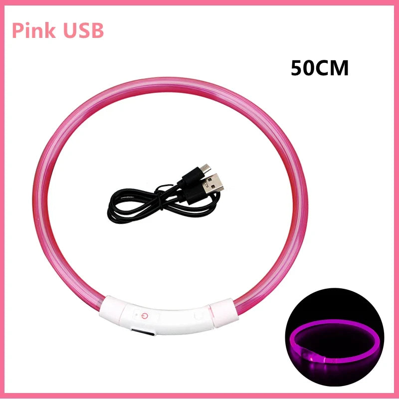 LED Dog Collar USB Rechargeable Glowing Safety Collar