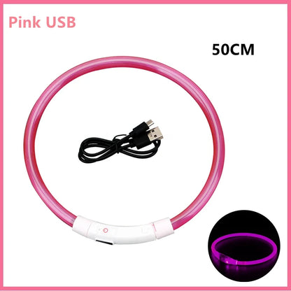 LED Dog Collar USB Rechargeable Glowing Safety Collar