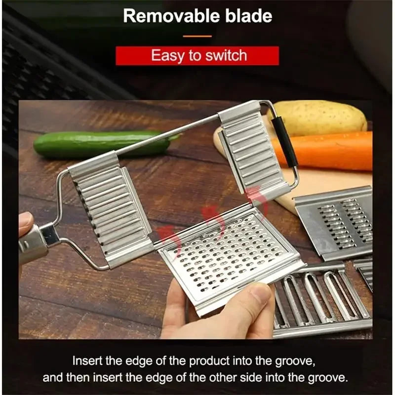 Multi-Blade Stainless Steel Vegetable Slicer & Grater Set