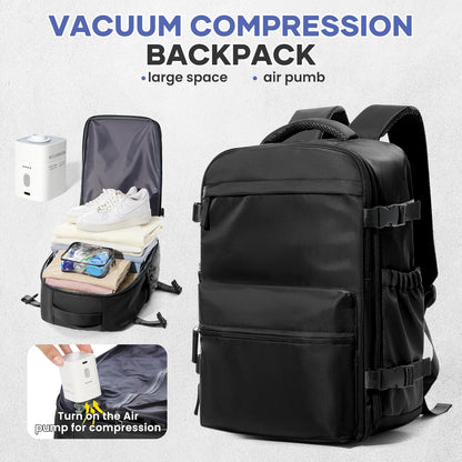 Vacuum Compression Travel Backpack – Large Capacity Expandable Laptop Bag for Men & Women