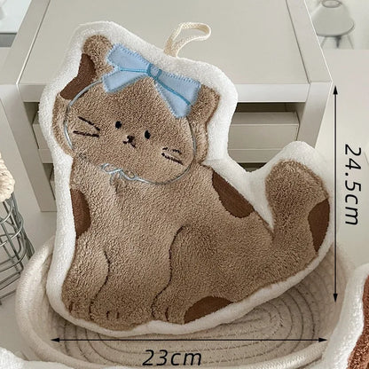 Cute Cat-Shaped Hand Towel – Hanging Absorbent Towel for Kids