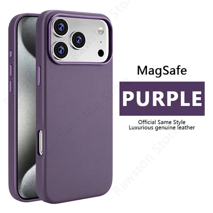 Magnetic Leather Case for iPhone 17 Pro Max 16 15 14 13 12 Plus with MagSafe