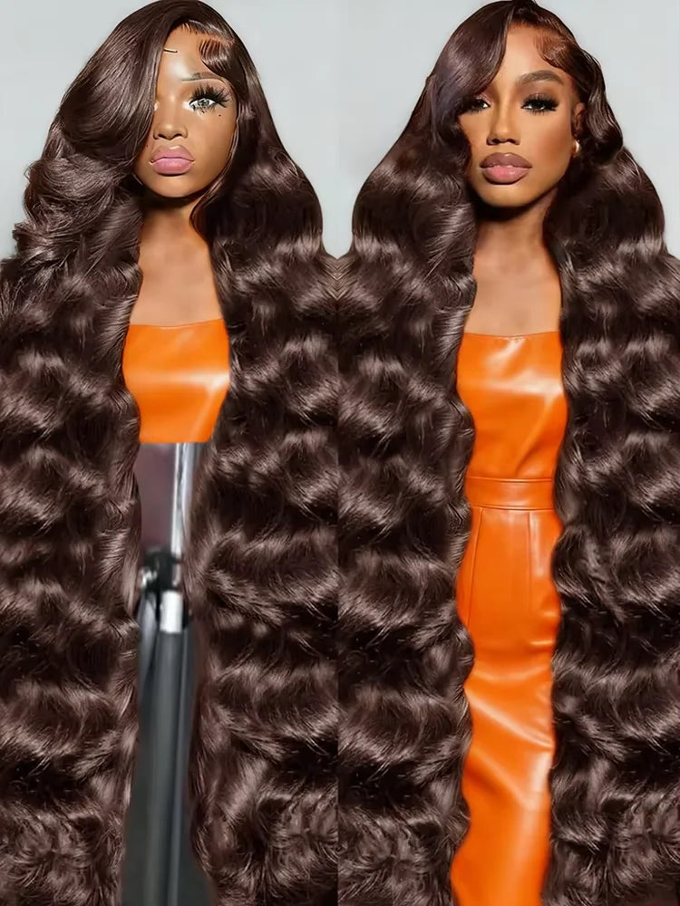 13x4 HD Lace Front Wig Chocolate Brown Body Wave Human Hair