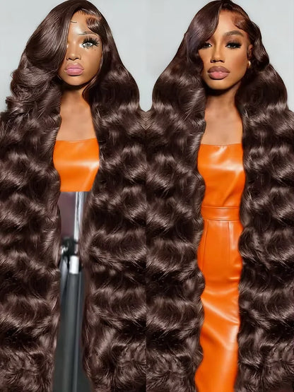 13x4 HD Lace Front Wig Chocolate Brown Body Wave Human Hair