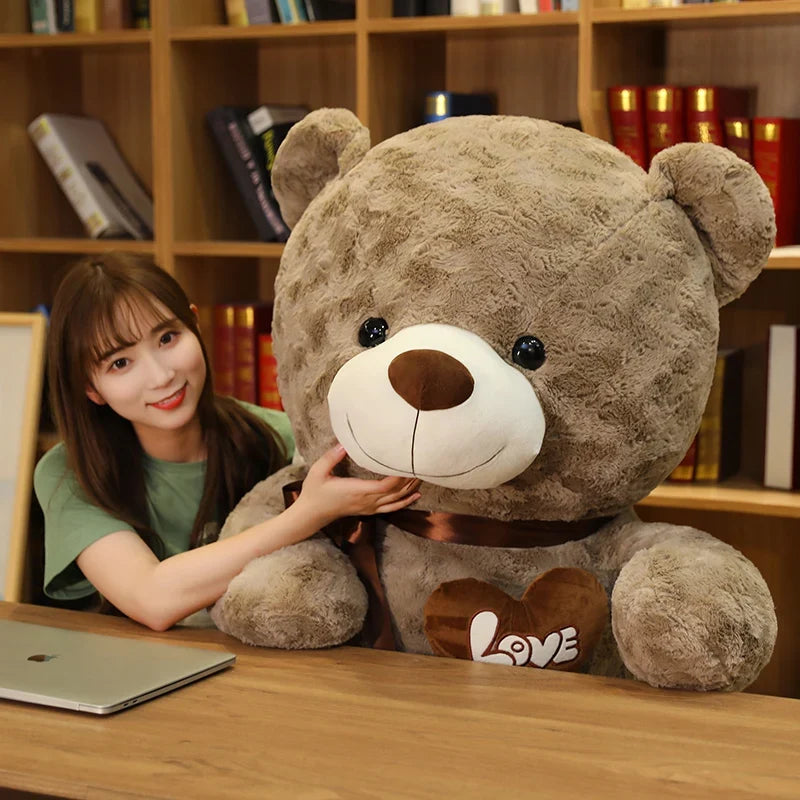 Teddy Bear Love Plush Pillow – Soft Stuffed Animal Gift 23.6in