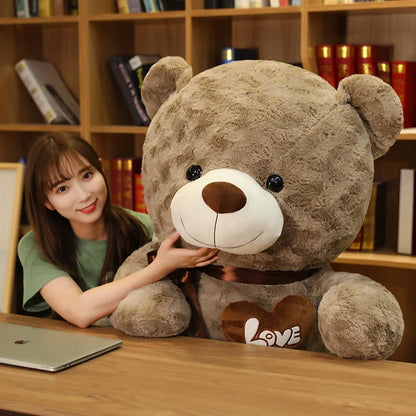 Teddy Bear Love Plush Pillow – Soft Stuffed Animal Gift 23.6in