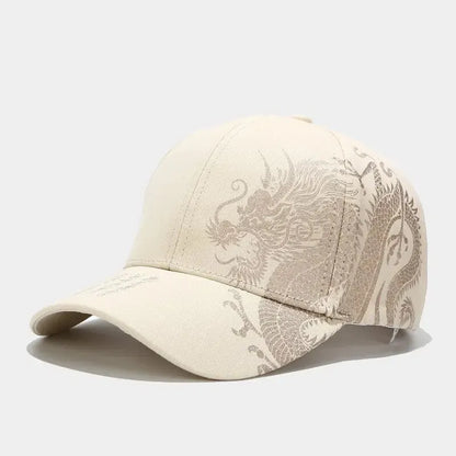 Dragon Pattern Baseball Hat – Chinese Style Cap for Men & Women