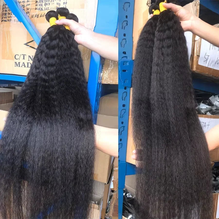 Kinky Straight Human Hair Bundles – Virgin Peruvian Remy Weave