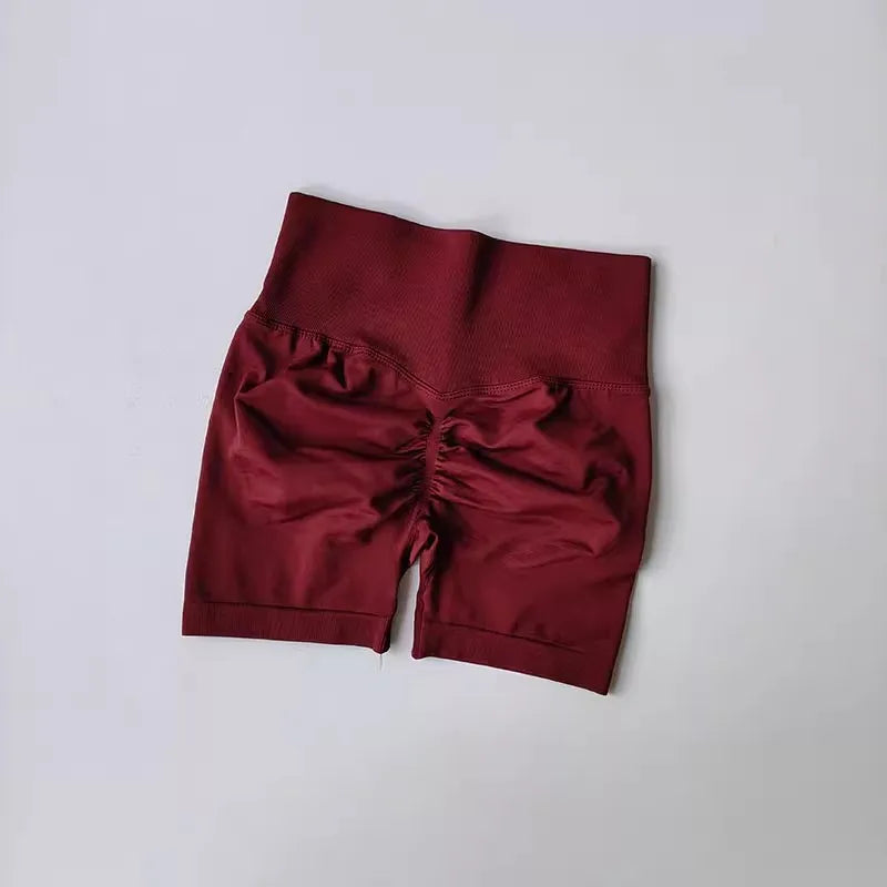 Women's High-Waist Yoga Shorts with Butt Lift & Ruched Back