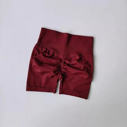 Women's High-Waist Yoga Shorts with Butt Lift & Ruched Back